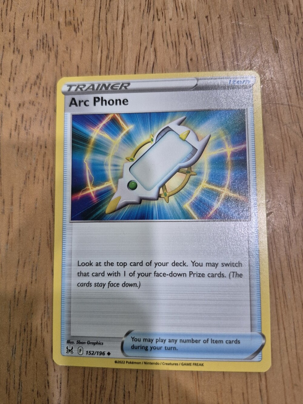 QTY 1 Arc Phone Pokémon Trainer Card